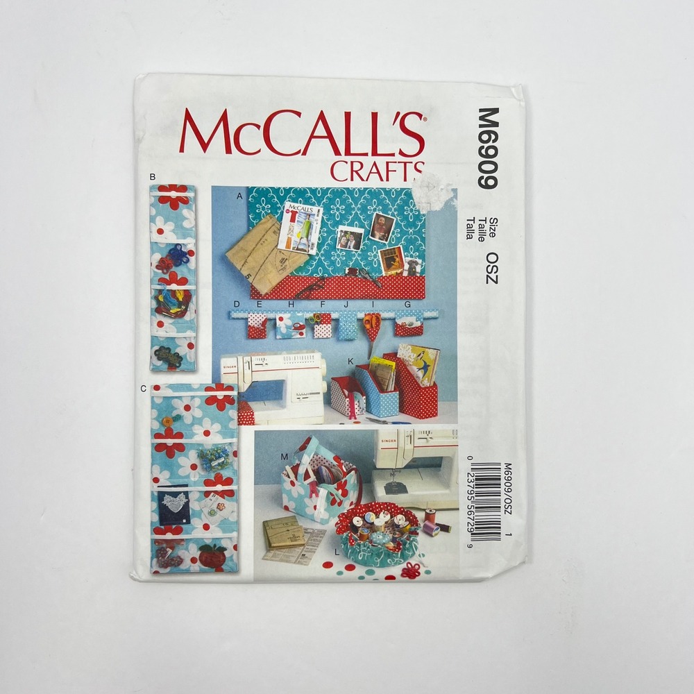 McCall's Crafts Organizers Sewing Pattern M6909 Workspace Office Storage Hanging